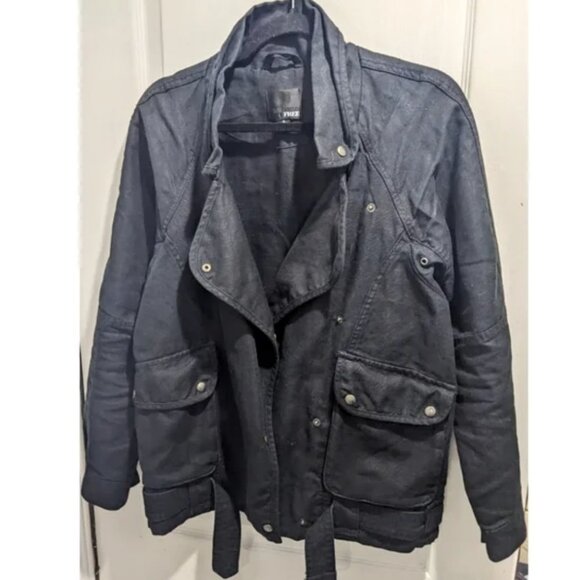 Aritzia Wilfred Free | Rayder Linen Moto Jacket | Black | S - Picture 2 of 9